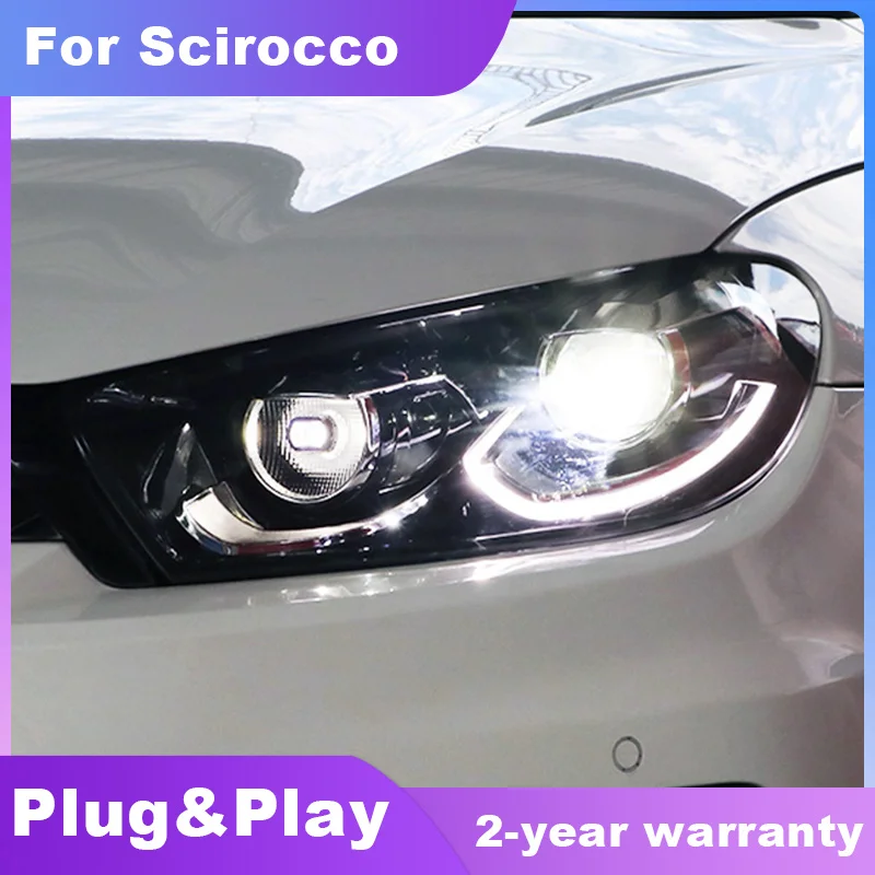 CarFrontHeadlightForSciroccoR20092015ALLLEDHeadLampStyling