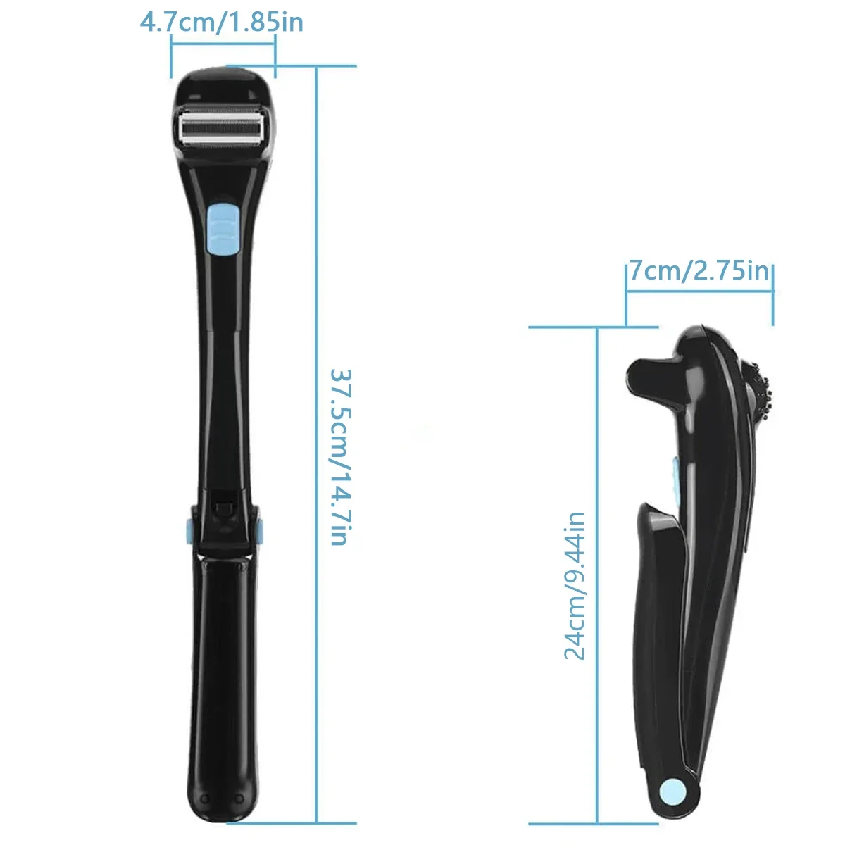 Electric Back Hair Shaver Detachable Men Hair Trimmer With Foldable Long Handle Pain-Free Hair Razor for Body Leg Hair Removal 5