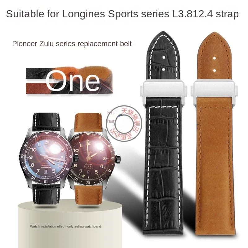 Accessorio Di Ricambio Per Cinturino Dell'Orologio Per La Serie Sportiva Longines L3.812.4 Cinturino In Pelle Bovina Spirit Zulu Retro Parti Nostalgic