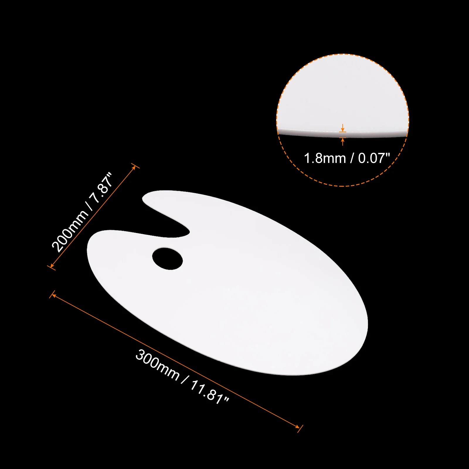2/3Pcs White Artist Paint Tray Palette Oval Acrylic Paint Pallet with Thumb Hole for Watercolor Gouache DIY Art Craft Painting