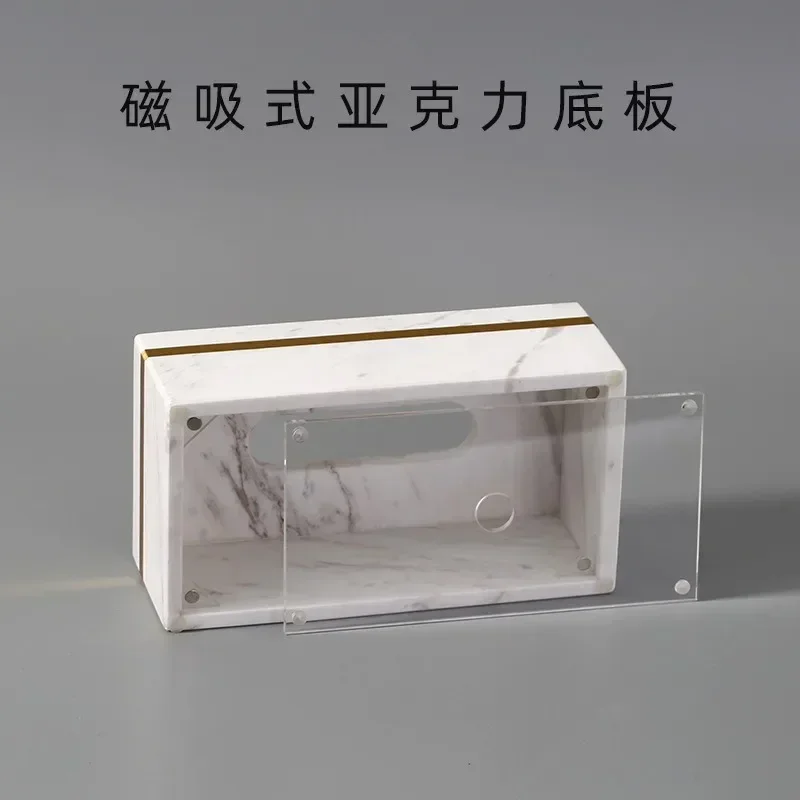 Nordic Modern Natural Marble Tissue Box Rectangular Light Luxury Paper Box Home Hotel Model Room Ornaments Creative Crafts 4