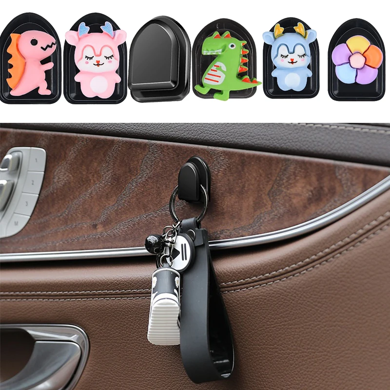 

Car Cartoon Mini Hook Cute Creative Sticky Multifunctional Car Mounted Clip Ornaments Decorate Hooks Interior Car Accessories