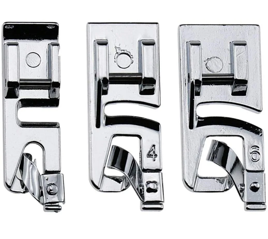 Sewing Machine Tools Sewing Accessories Narrow Rolled Hem Sewing Machine Presser Foot for All Low Shank Snap-On Singer Brother Babylock Euro-Pro Janome Kenmore Sewing