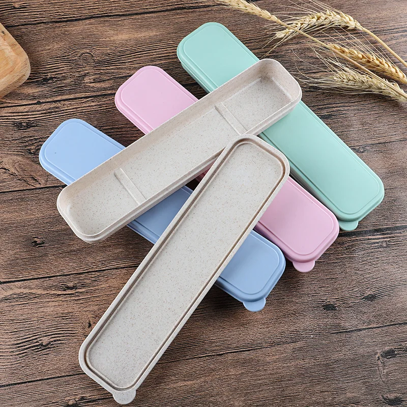 

Tableware Box Portable Flip Cover Type Cutlery Case Environmentally Friendly Spoon Storage Box Drop-resistant Household Supplies