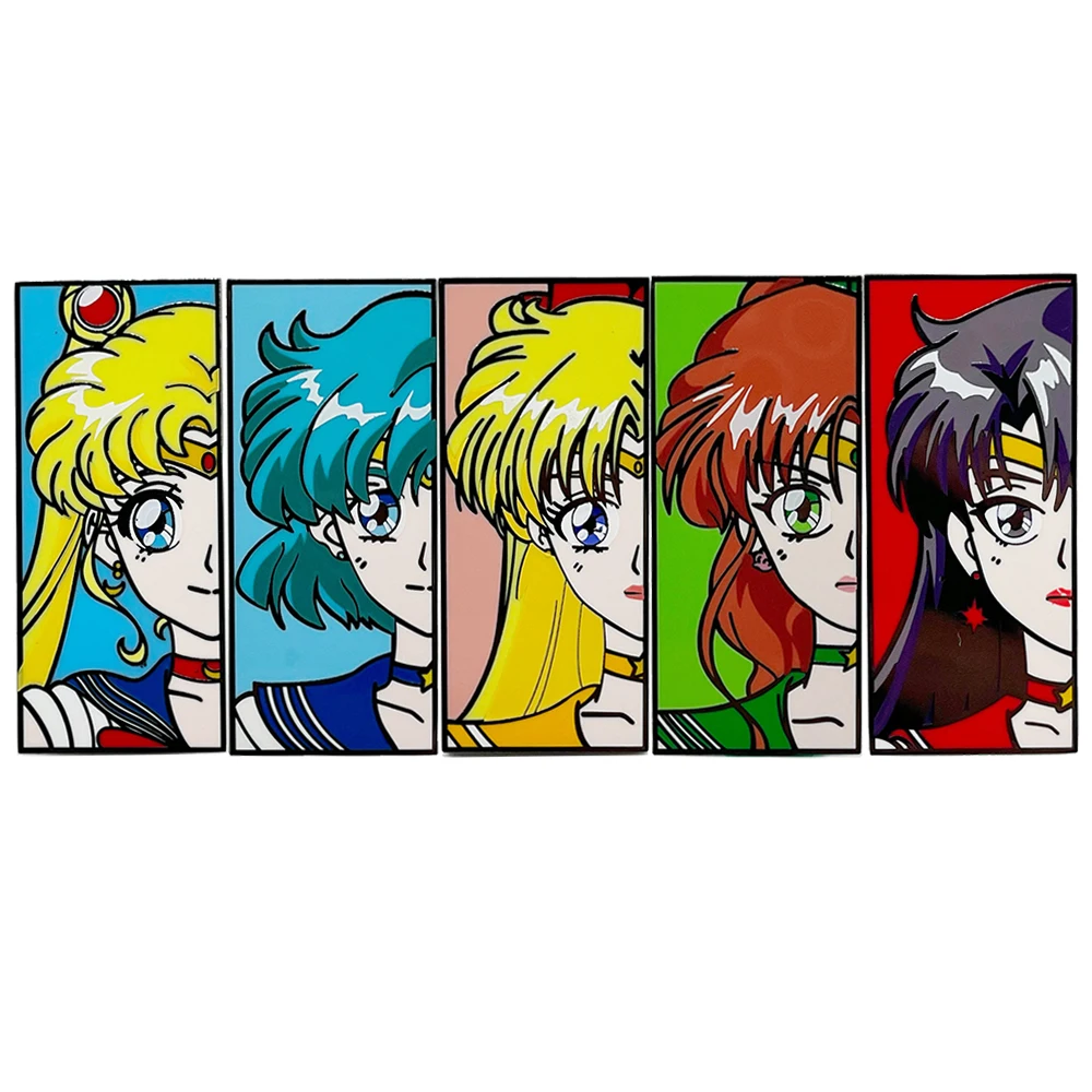 5Style Sailor Moon Pins Anime Quality Spille Smaltate Lisce Sailor Venus Sailor Jupiter Sailor Mercury Jewelry Distintivi Con Risvolto