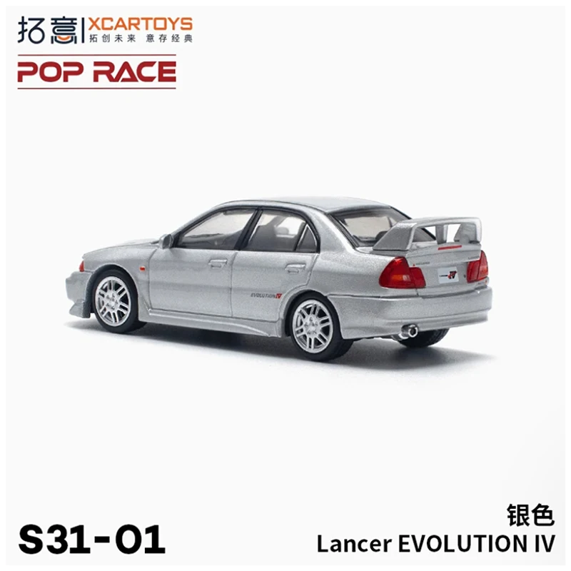 XCARTOYS POPRACE 1/64 스케일 IV EVO 4 랜서 S31-01 실버 합금 시뮬레이션 자동차 모델 컬렉션 디스플레이 장식 장난감 선물