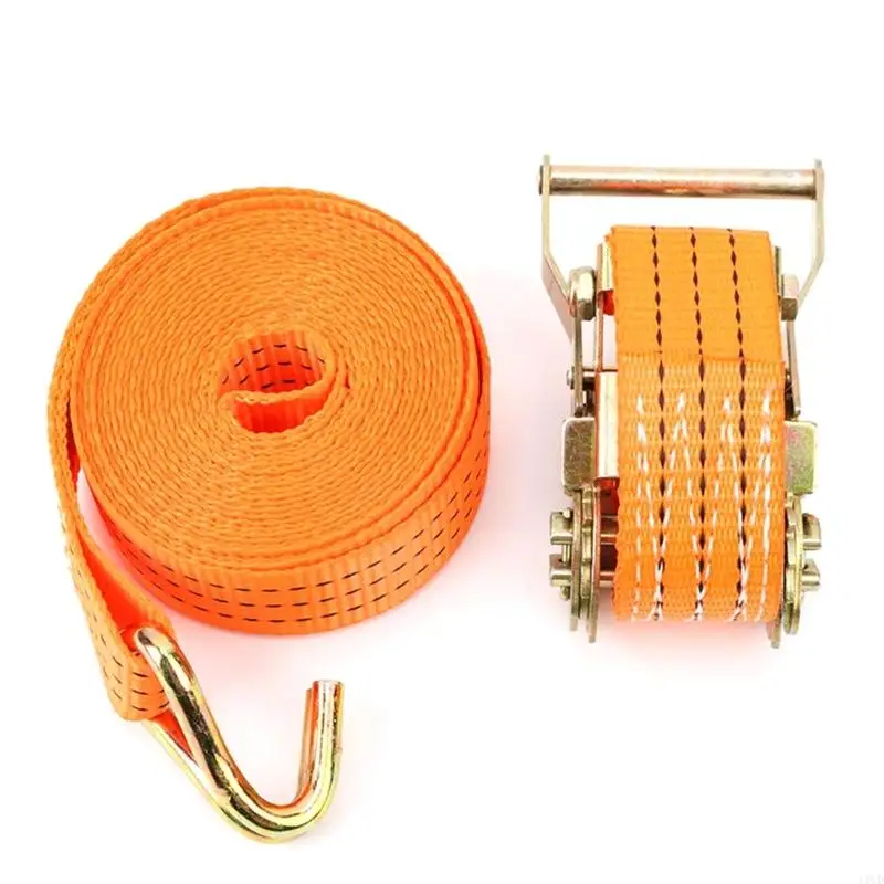 5/6/8/10M Ratchet Tie Down Cargo Straps Metal Hooks Heavy Duty Lashing Strap 11UD