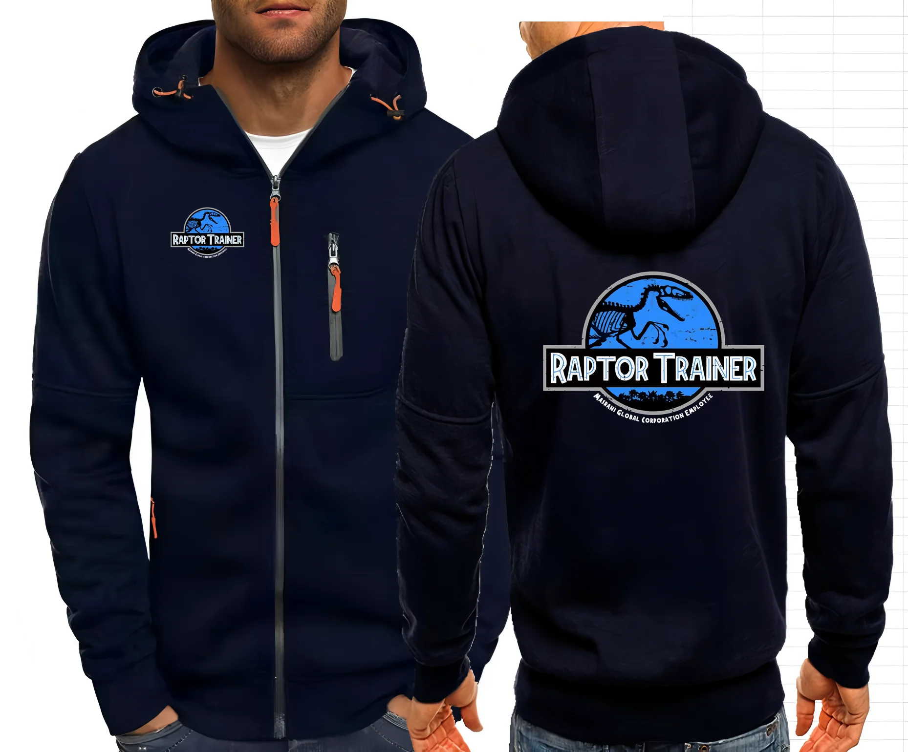 Men Hoodies JURASSIC PARK Dinosaur World Graphic Sweatshirts Leisure Cardigan Men Hooded Pullovers Zipper Hoodies Jacket 2GG2