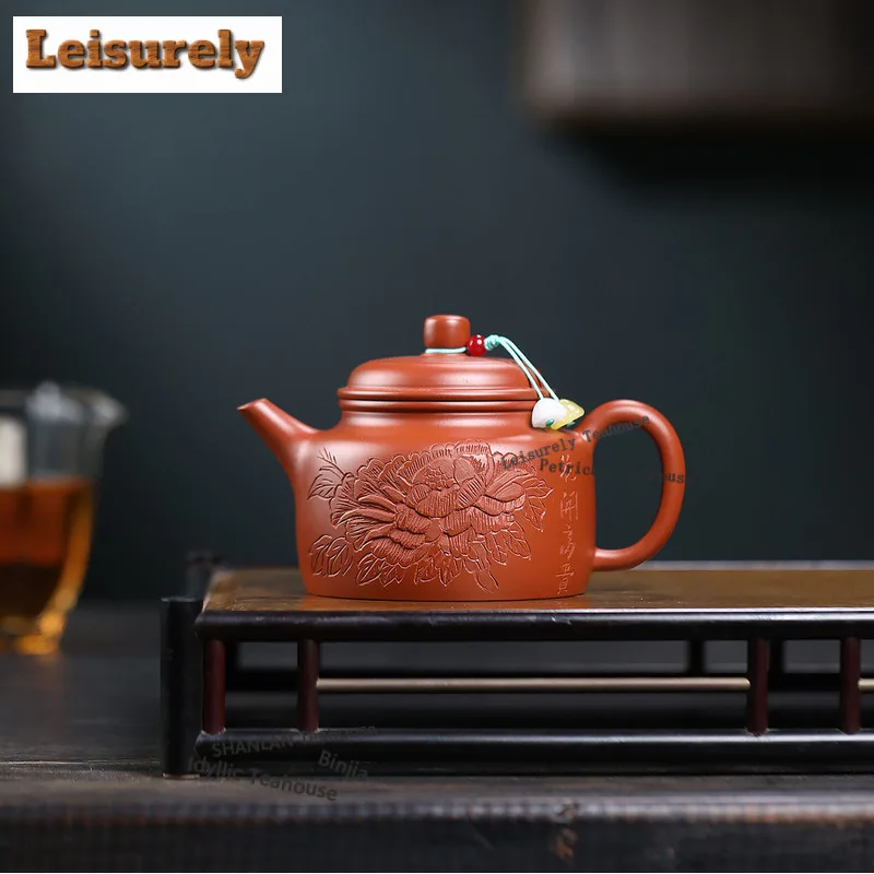 250ml Authentic Yixing Purple Clay Teapots Famous Master Handmade De Zhong Pot Raw Ore Zhu Mud Kettle Zisha Tea Set Supplies