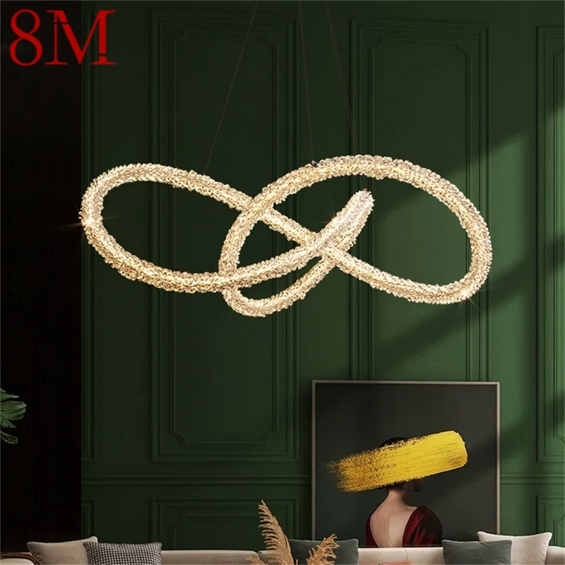 

8M Modern Pendant Lamp Creative Gold Luxury Chandelier LED Crystal Fixtures For Living Room Bedroom