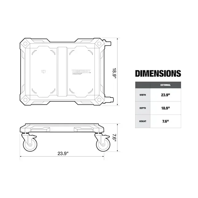 TOUGHBUILD TB-B1-T-10 Rolling Toolbox Installation Bracket Pulley Mobile Chassis Base Tray Toolbox Accessories 3