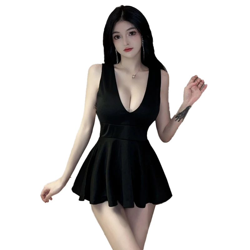 

Women Sexy Backless Mini Dress Summer Deep V Neck Black Bodycon Dresses Club Party Beach Elegant Y2K Clothes