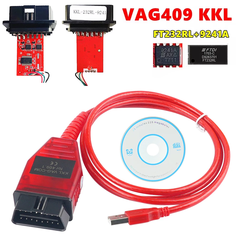 VAG 409 1 409.1 KKL With FTDI/CH340T OBD 2 OBD2 Car Diagnostic ...