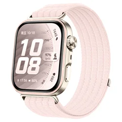 Official Nylon Loop Strap: Braided, Comfortable, and Breathable Wristband for Smartwatches (A pink)