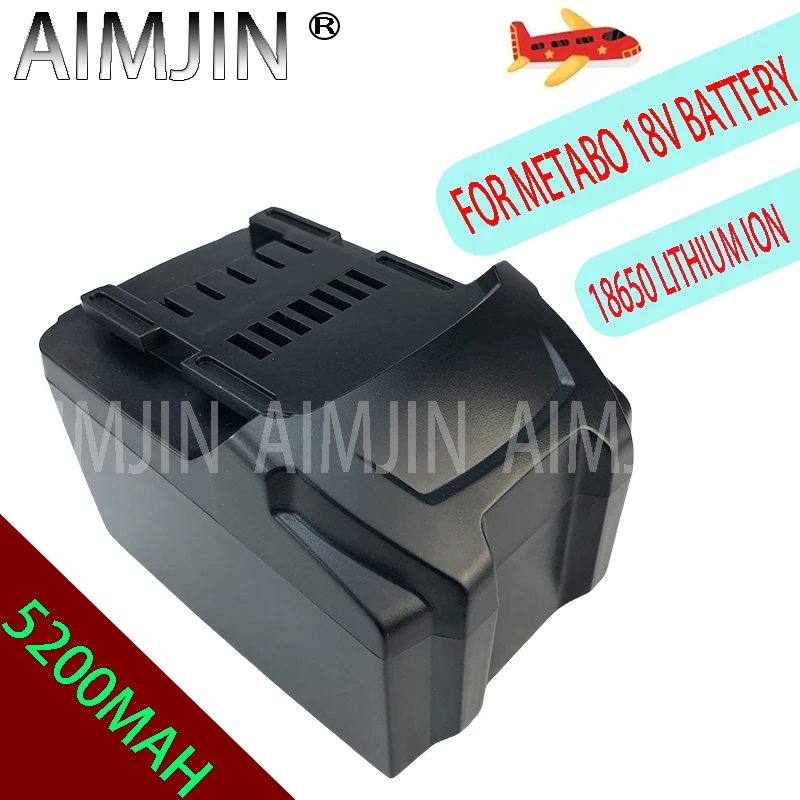 

18V 5.2Ah Battery for Metabo Cordless Power Tool Drill Drivers Wrench Hammers for Metabo 18V Battery 5200mah 625592000 625591000