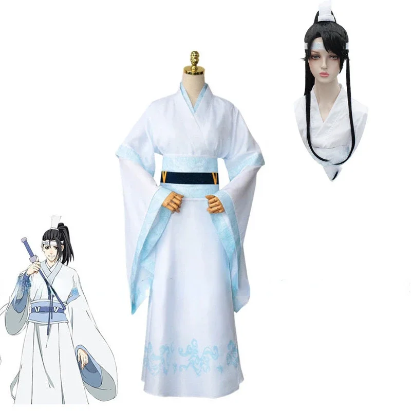 

Mo Dao Zu Shi Lan Sizhui Lan Jingyi Cosplay Costume Grandmaster of Demonic Cultivation Men Hanfu Shoes Wig Halloween Costume