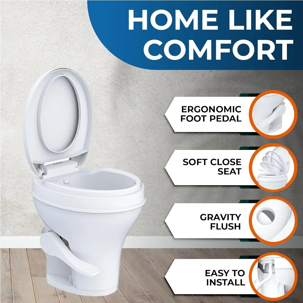 Toilet - Standard Height, Gravity Flush, Foot Pedal, Soft Close Lid with Sprayer Attachment, toliet 3
