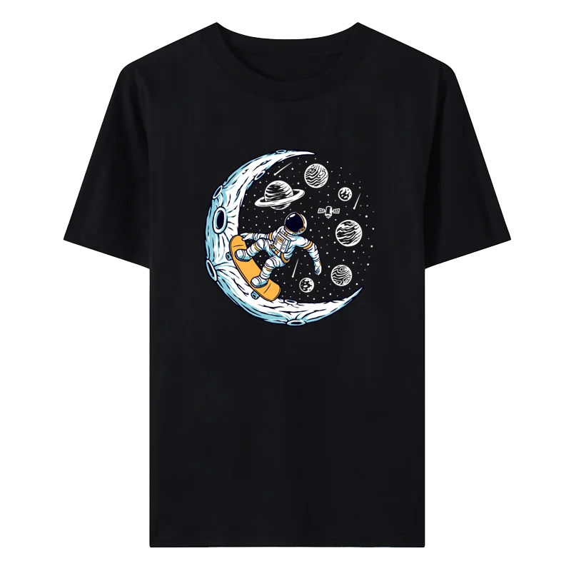 

NASA Summer loose cotton round neck lovers' t-shirts