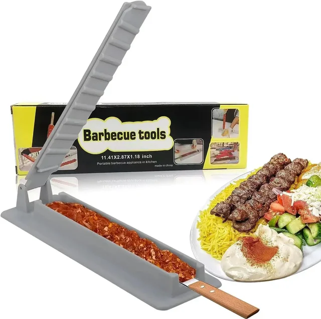 Kebab Skewers Large Kebab Maker Press, Gray Plastic Kabab, Manual