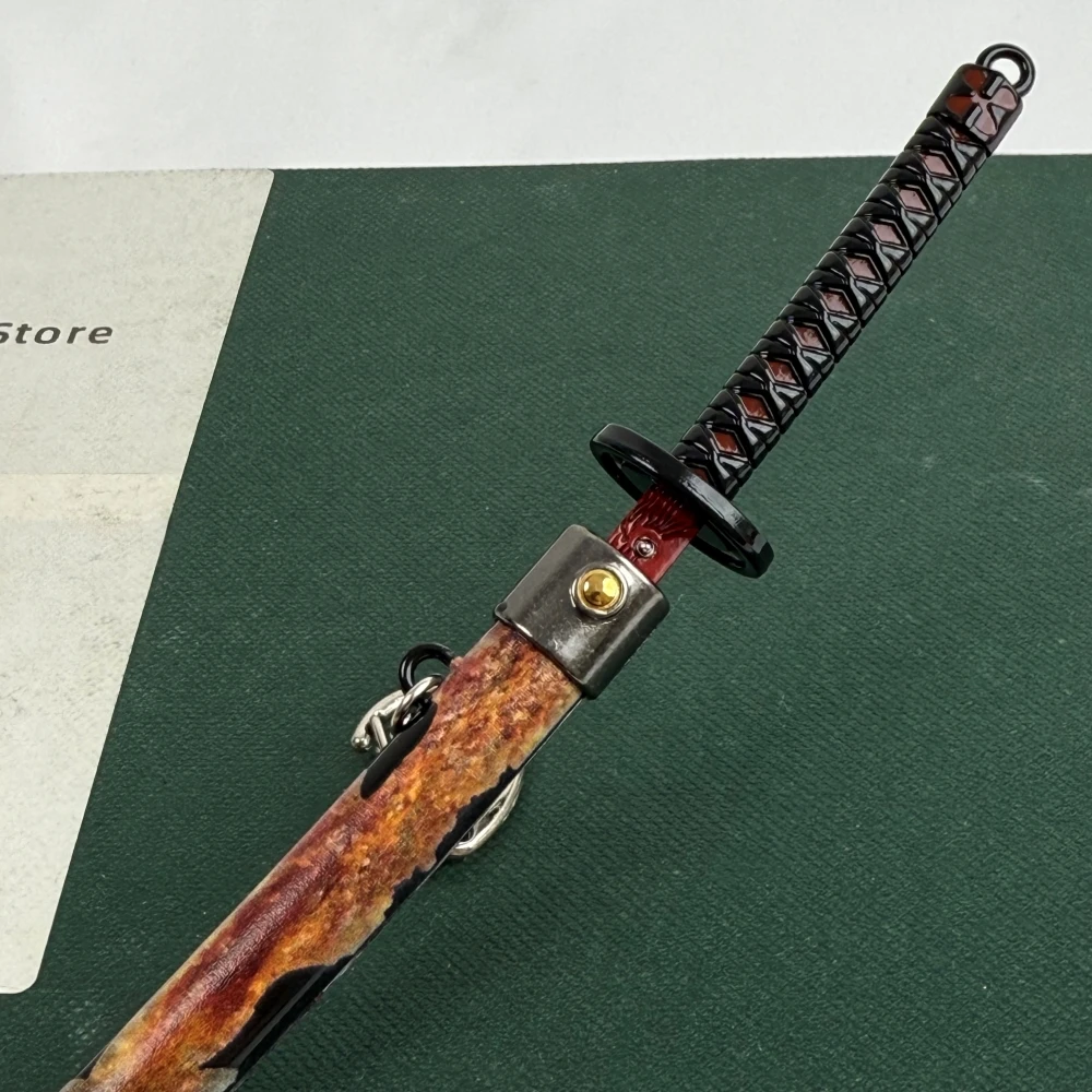 Elden Rivers of Blood Sword Replica Ring 23cm/9.05in Zinc Alloy Model With Spring Release Scabbard Rust-Proof Ideal For Fans