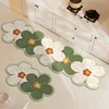 Flower Kitchen Floor Mat Irregular Creative Waterproof Oil-proof PVC Leather Carpet Anti-fouling Wipeable Easy Clean Balcony Rug 4