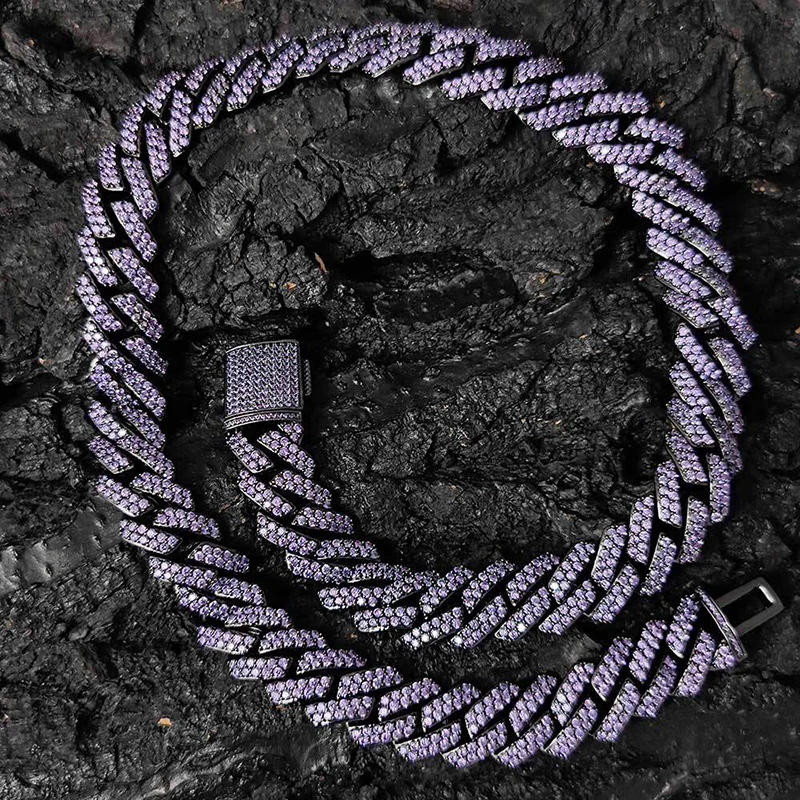 【BLACKPURPLE】23FW★ Phantom Cuban Stone Chain Necklace BLACKPURPLE】23FW☆ Phantom Cuban Stone Chain Necklace