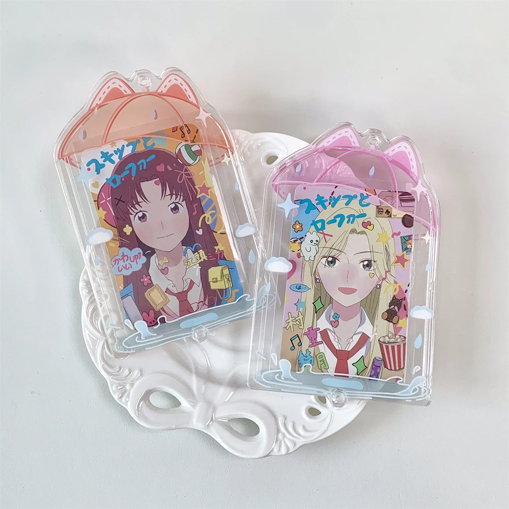 Card Holder Card Protector Idol Card Protector Card Display Stand Desk Card Holder Photo Card Holder INS umbrella Acrylic Photocard Holder Korean Ins Idols Photo Frame 3 Inch Cute Sweet Card Display Desktop Decor Card Sleeve