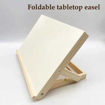 Cavalletto da Tavolo Pieghevole Leggero Portatile in Legno per Disegno, Forniture Artistiche, Tavola Regolabile per Schizzi e Pittura per Studenti e Artisti