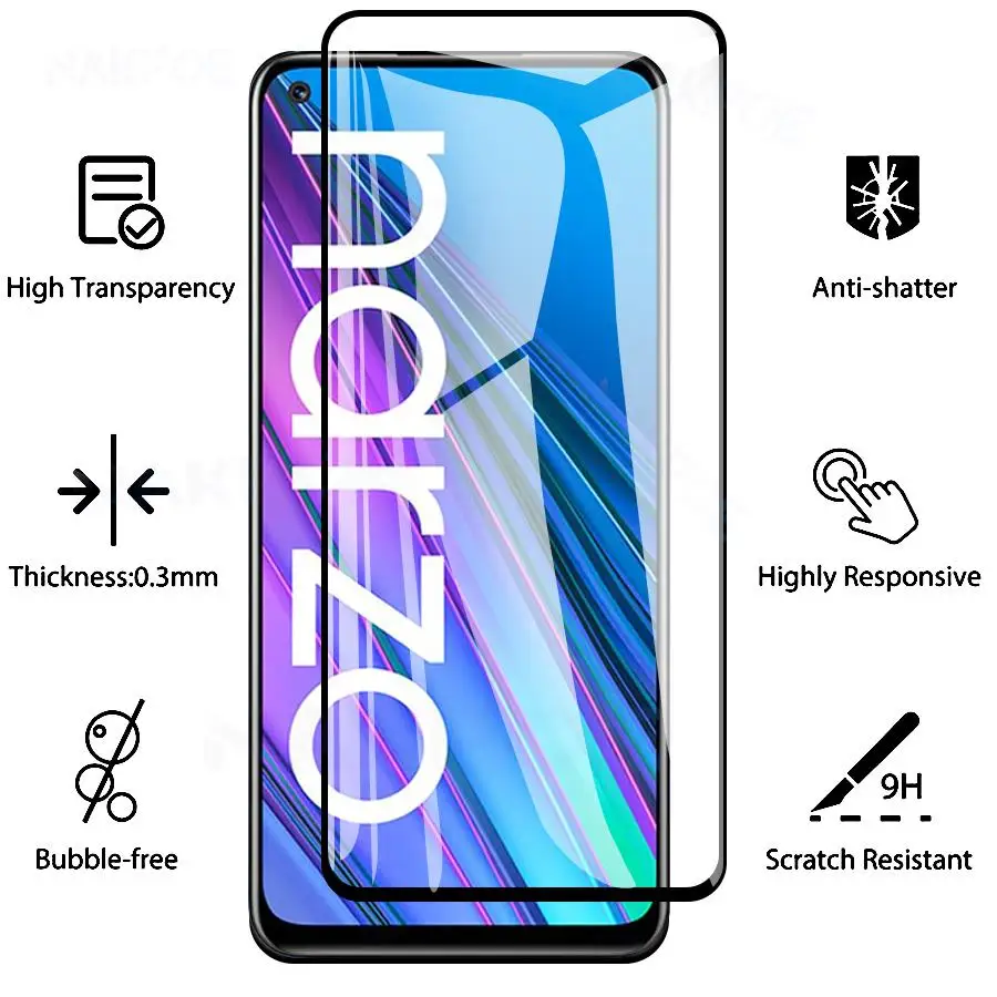 9D plný temperované sklo pro realme X X2 X3 X7 X50 pro obrazovka ochránce GT2 GT neo 2 3 3T narzo 30 30A 50 50A 50i ochranný sklo