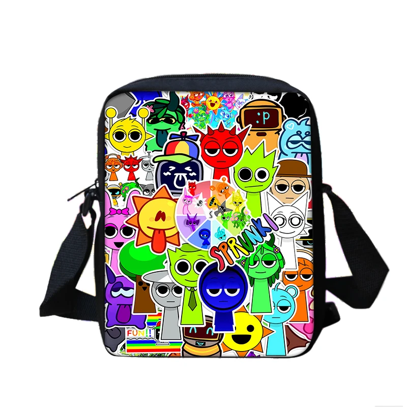 Sprunki Boys & Girls Cartoon Anime Printed Shoulder Bag Kids Casual Tote Phone Bag Men & Women Shopping bag Best Birthday Gift 5