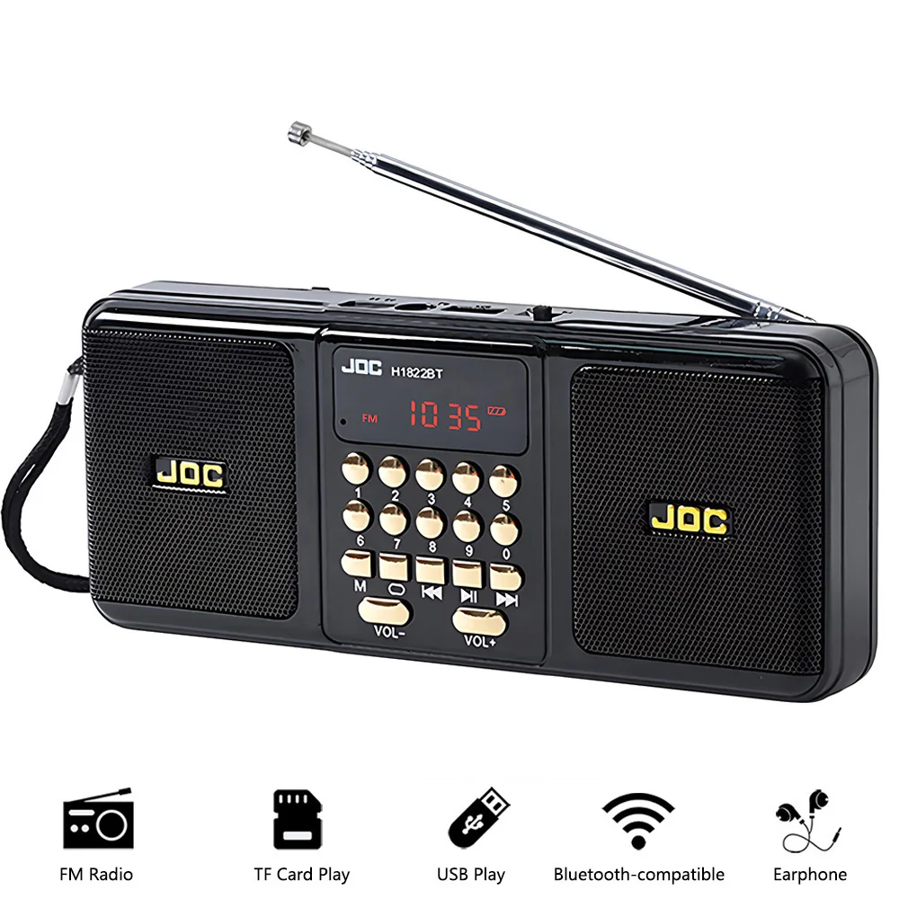 Portable Speaker Stereo FM Radio Wireless USB TF Card Player Rechargeable Bluetooth-compatible With FM Stereo Receiver