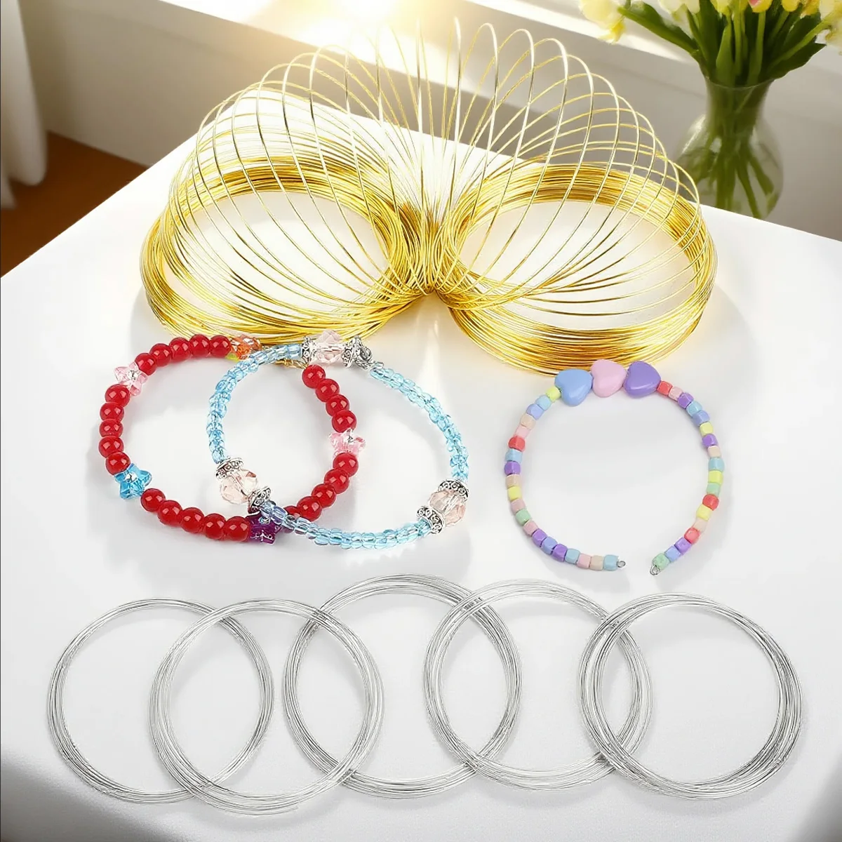 Stainless Steel Memory Wire Coil for DIY Jewelry Making - Silver & Gold