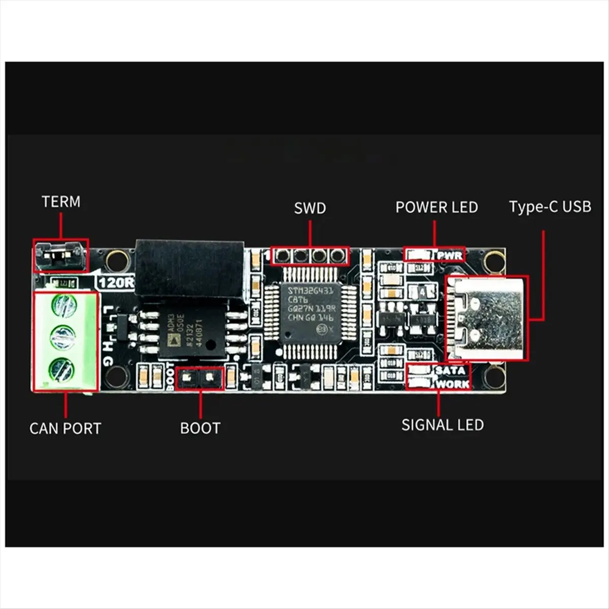 HOTCANable V2.0 Pro CANbus 트랜시버 USB-프로토콜 분석기 어댑터 CAN2.0 직렬 컨트롤러