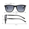 Unisex Bifocal Reading Glasses Classic Square HD Lens Presbyopia Near and Far Eyewear Vintage UV Shades Sports Sunglasses +3.5 6