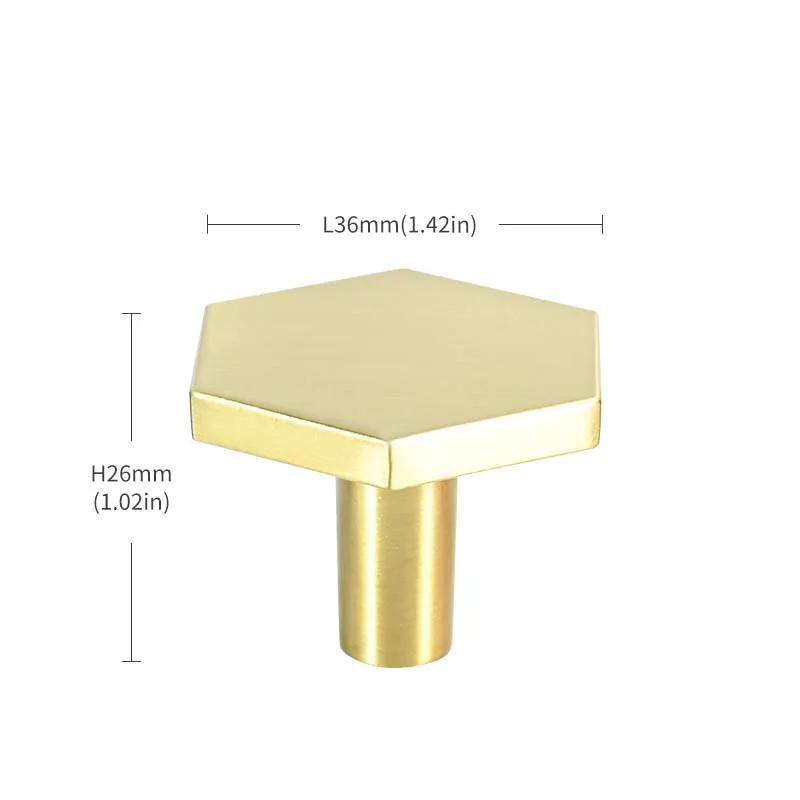 

Light Luxury Wardrobe Door Handle Gold Cabinet Door Handle Drawer Children's Room Single Hole Creative Handle Hexagon Door Knobs