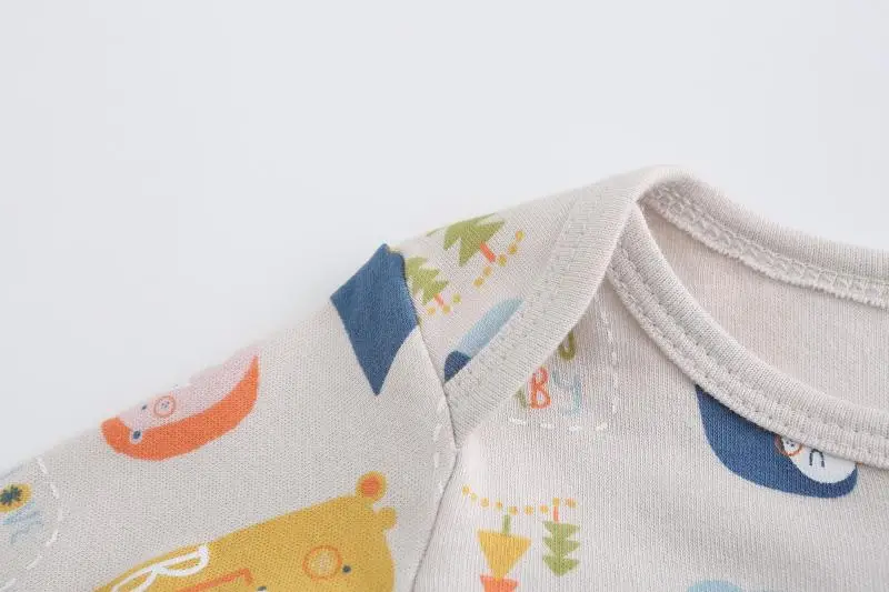 Newborn Cartoon 3Pieces Long Sleeve Bodysuit Baby Girls Clothes Cotton 0-12M Baby Boy Clothes Print Jumpsuits Autumn Spring