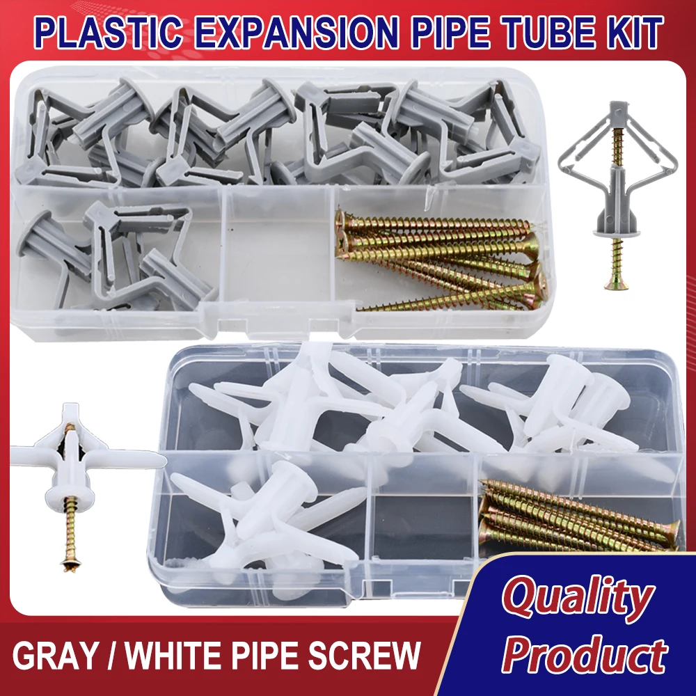 ExpansionDrywallAnchorKitwithScrewsSelfDrillingFiberboardNail