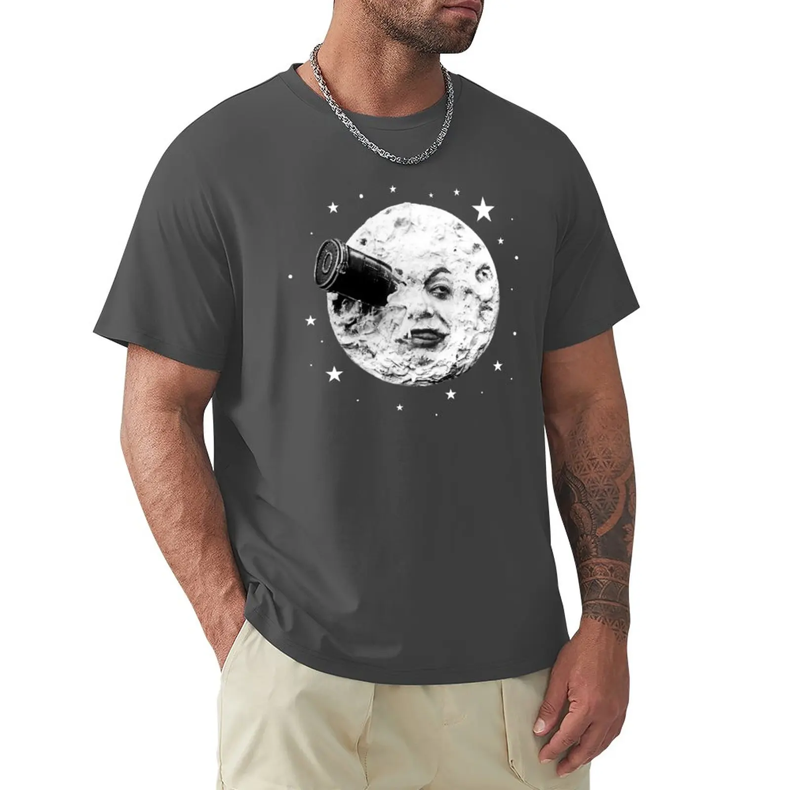 

Moon Face - Melies Rocket Journey to the Moon T-Shirt quick drying shirt anime sweat shirts, men