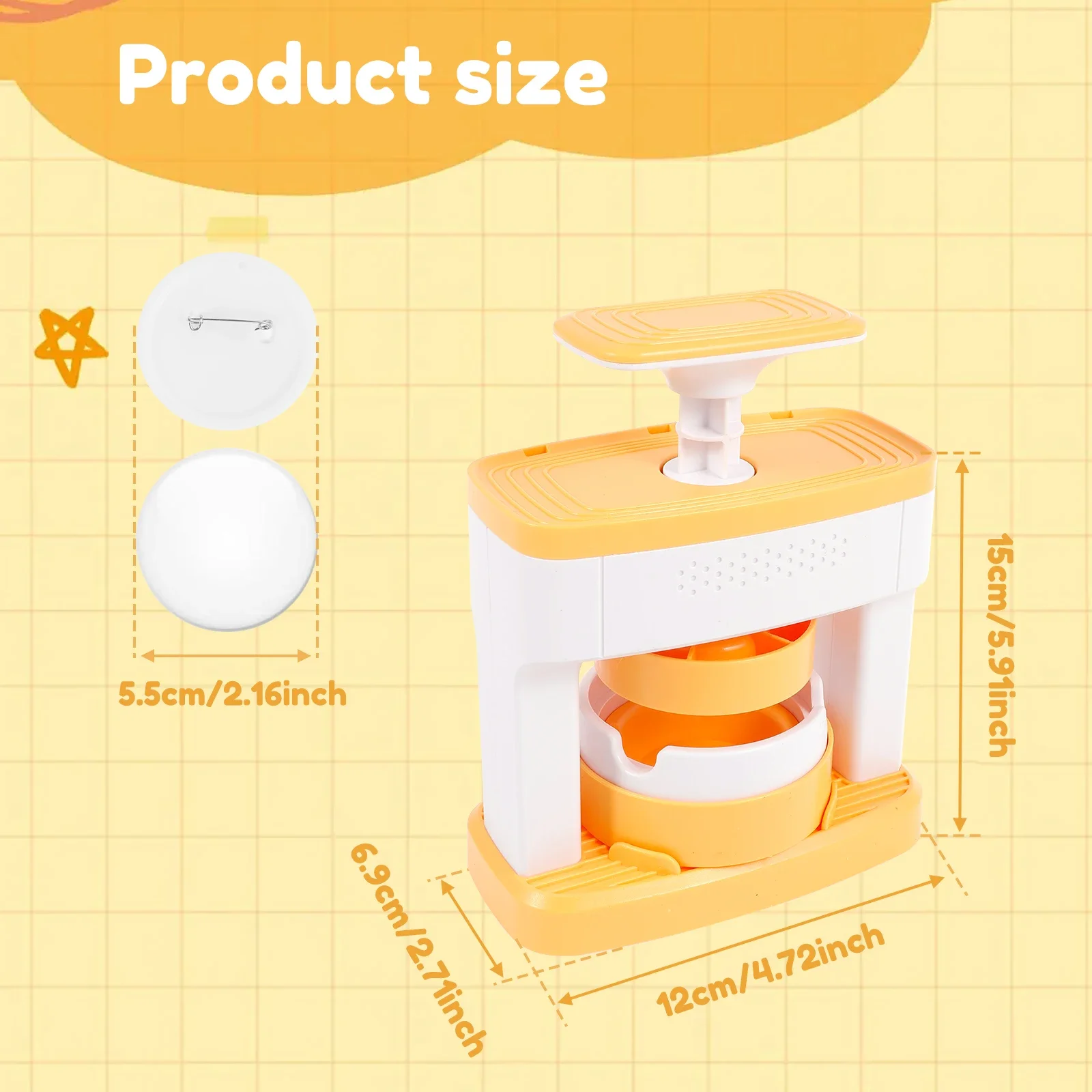 48pcs Badge Maker Machine 55mm DIY Pin Badge Maker Press Machine Punch Kit Pin Press Craft Gifts Kids