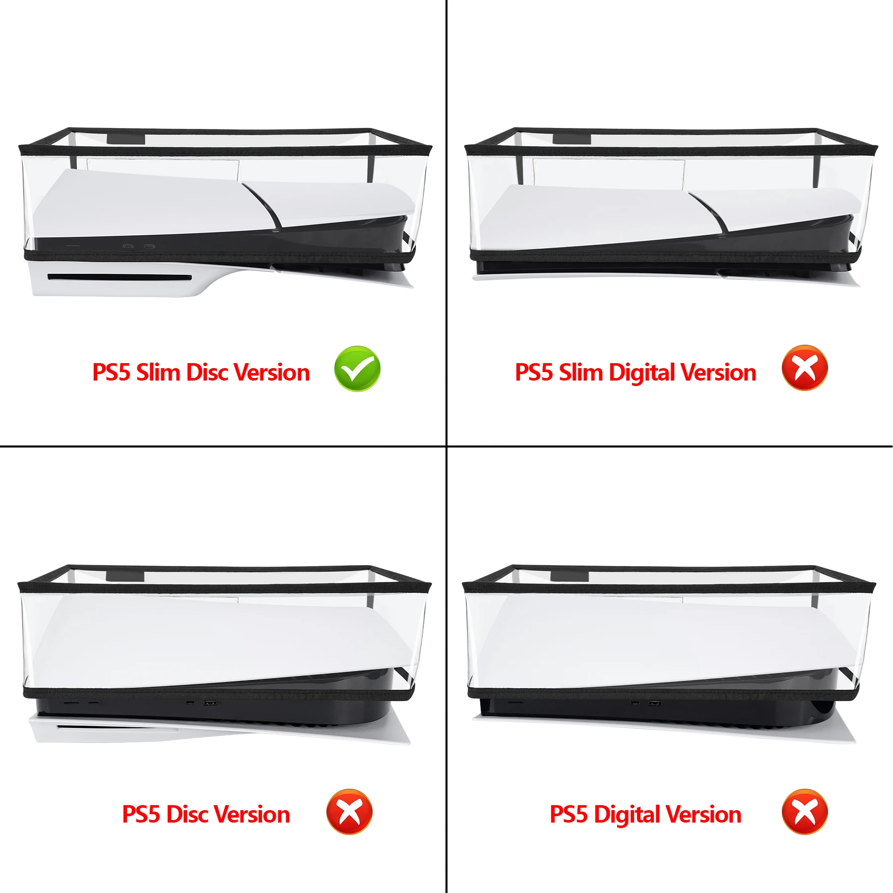 PlayVital Horizontal Dust Cover for ps5 Slim Disc Edition, Dust 