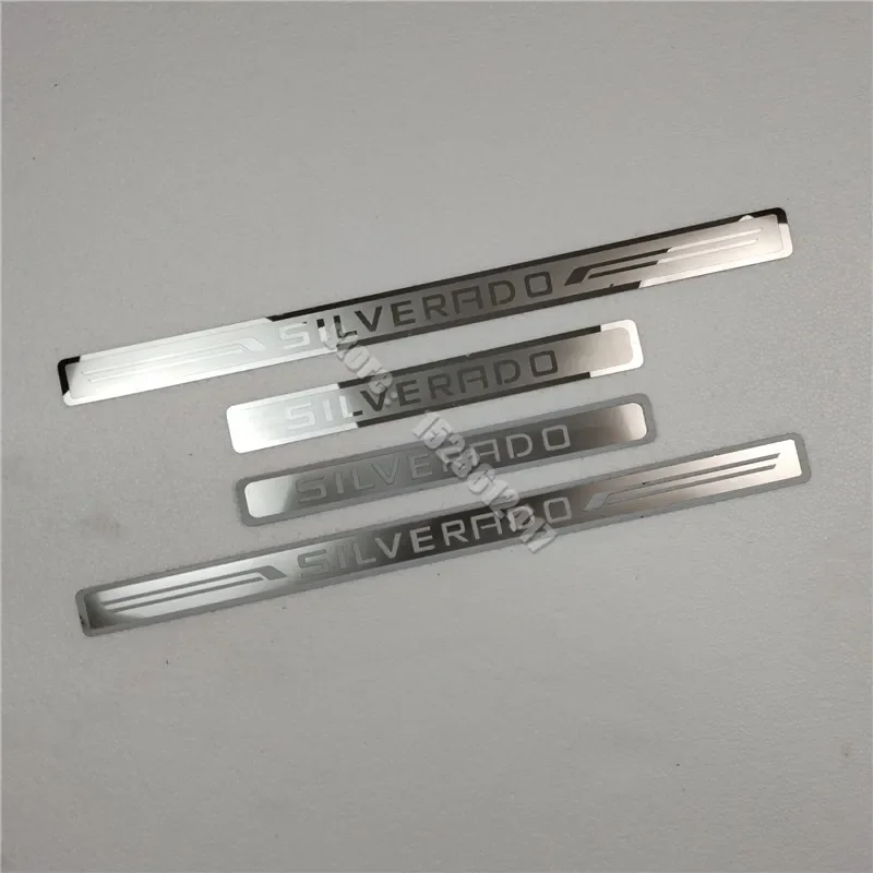 

car Accessories for Chevrolet Silverado 2016-2024 Door Sill Strip Stainless Steel Styling Scuff Plate Peda Pedal Cover Stickers