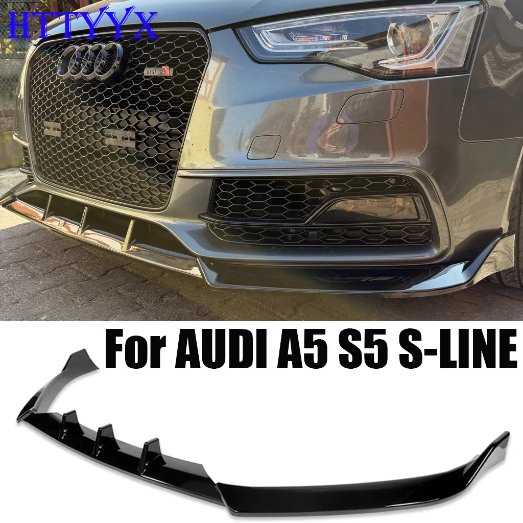 Front Bumper Splitter Lip Diffuser Body Kit Spoiler Guard Fit For Audi A5 S5 Quattro S-LINE