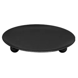 Elegant Iron Plate Candle Holder - Decorative Pedestal for Celebrations & Home Decor (Black 11CM)