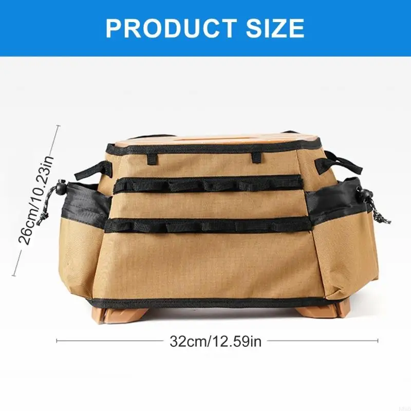 Protective Folded Stool Cover Hand-Held Extension Cover Portables Tool Storage for Fishing and Hiking