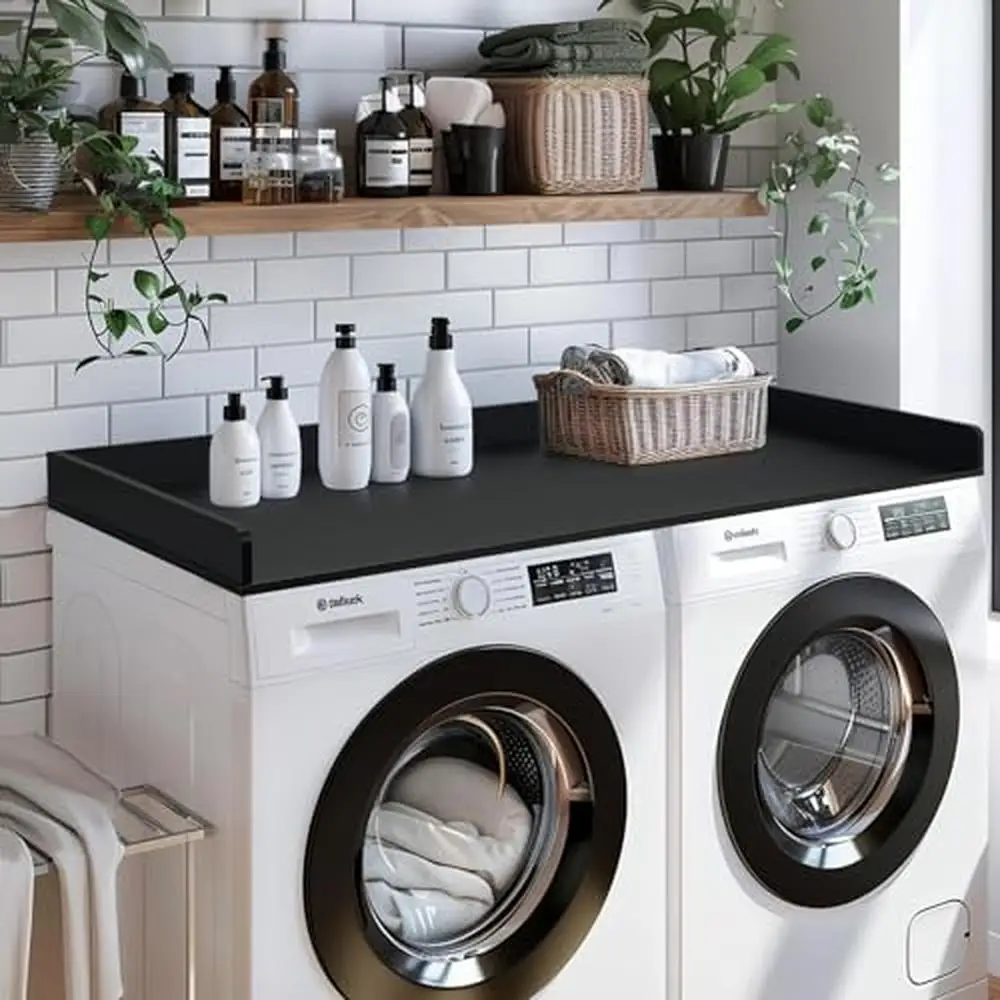 Laundry Room Organizer Bamboo Washer Dryer Countertop 27.5" x 54" Easy Assembly High Quality Space Saving Stylish Upgrade 3