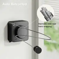 4.2M Clothes Line Wall Mount Retractable Clothesline Adjustable Heavy Duty Stainless Steel Wire Laundry Clothes Drying Line 1