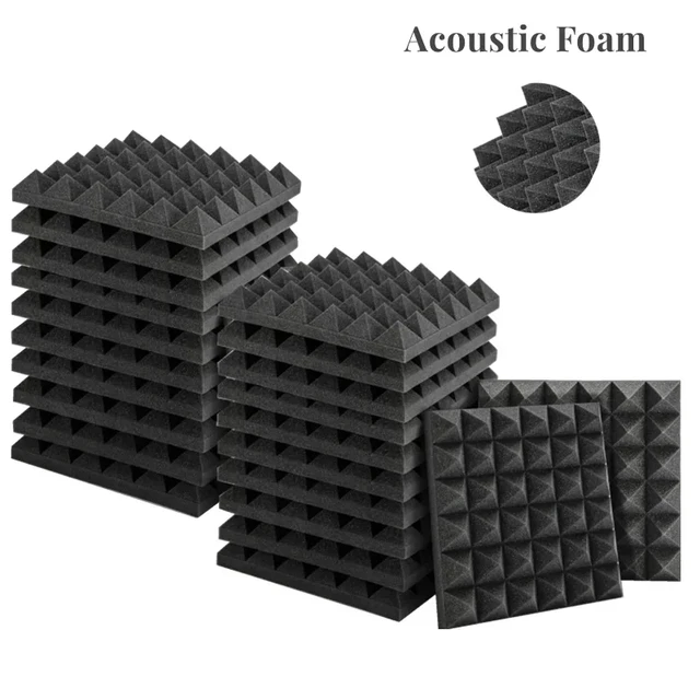 Panneaux de mousse acoustique 2x12x12 pouces, carreaux de Studio