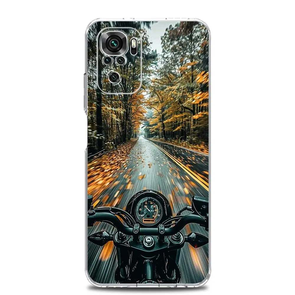 Clear Soft TPU Motorcycle Design Phone Case