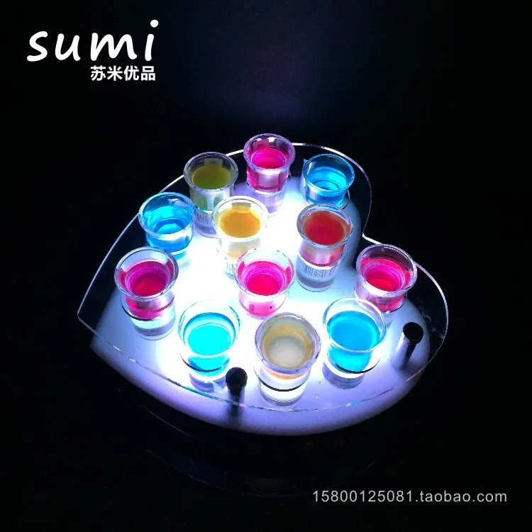 Airplane Shape LED Cocktail Glass Holder Rechargeable Shot Glass and Wine Rack for Bars KTVs and Wedding Party Decorations