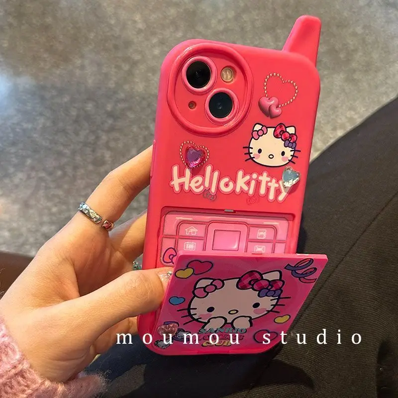 Silver Hello Kitty Phone Bag Case For Iphone 11 12 13 14 Pro Promax Fashion  Y2k Girl Soft Sanrio Iphone Case Trendy Gift - AliExpress